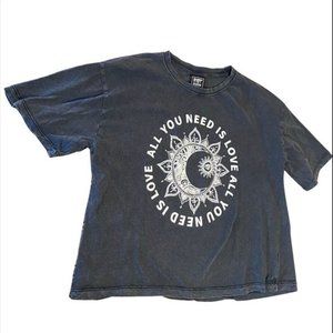 Riot Queen Distressed Loose Fit Crop Top - Hot Topic - Size Large